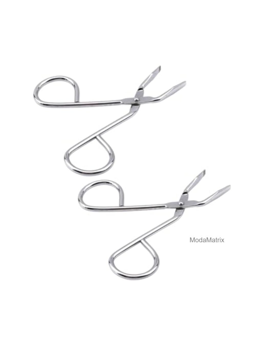 Stainless Steel Eyebrow Scissors Tweezers 2Pc Set Flat Tip Hair Removal
